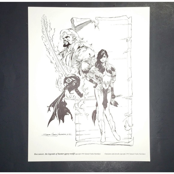 Buccaneer ART LITHO SET 6 Hunter Grey-Wolf S.C.Harbaker Falcon Comic 710/1500 NM - Picture 4 of 12
